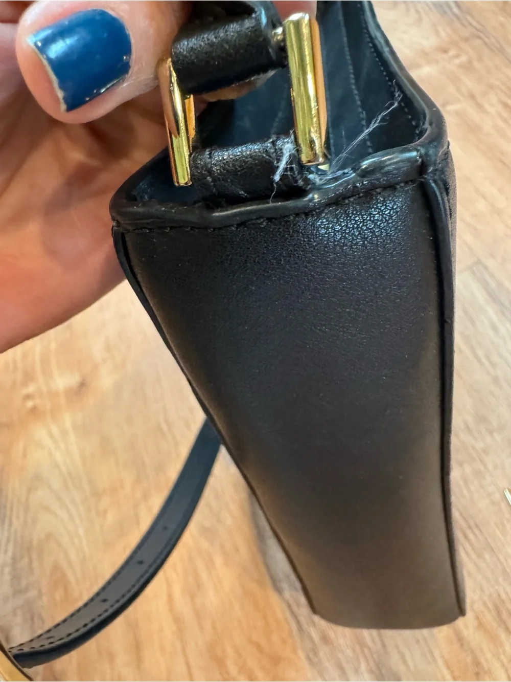 Michael Kors Black Leather Square Crossbody with Front Pocket